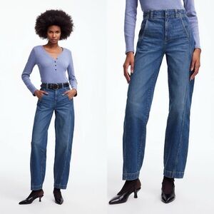 Madewell Tapered Denim Trousers Tall Womens Size 31T